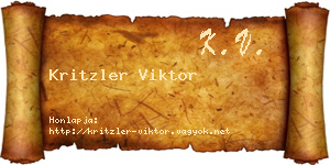 Kritzler Viktor névjegykártya